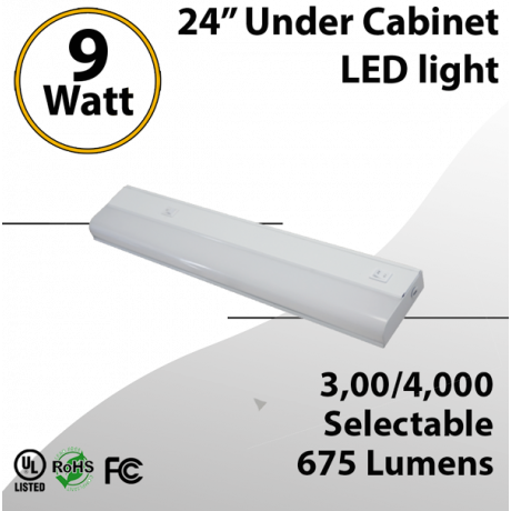 24" 9W Customizable Color Temperature, 675 Lumens