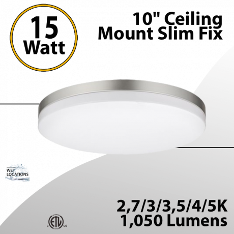 Ceiling Mount Slim Fix 10" 15W CCT Tunable 27-5000K