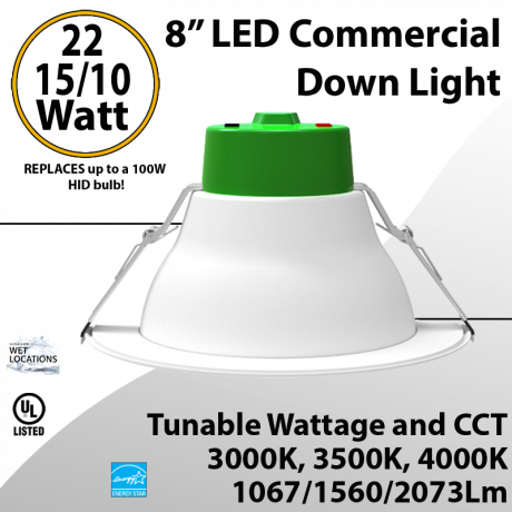 LED Downlight 8 inch 10W/15W/22W