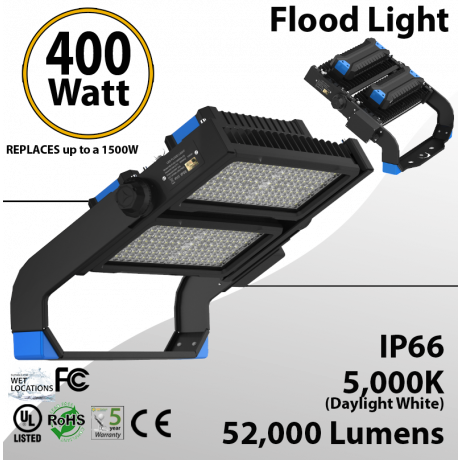 400W LED Floodlight 52000 Lm 5000K IP65 CE SAA UL