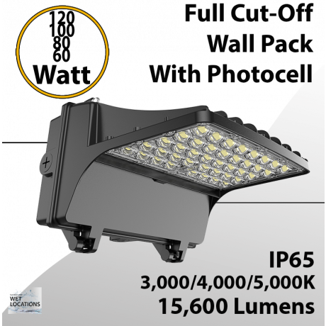Full Cutoff Wall Pack Wattage Selectable with Built-In Photocell
