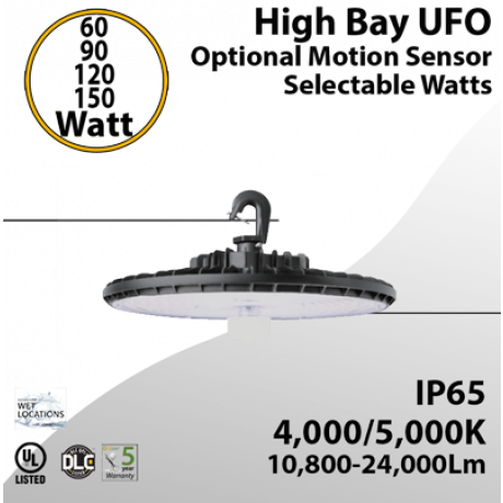 UFO Light LED High Bay 150W Motion Sensor Ready 