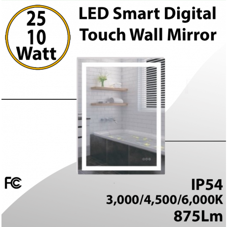 LED Smart Digital Touch Wall Mirror