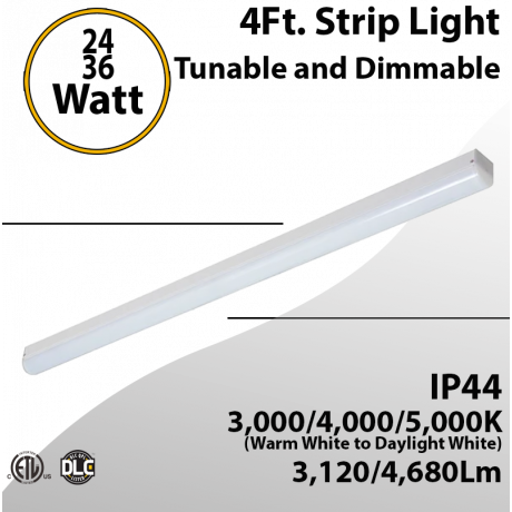 Tunable LED Linear Strip Dimmable - Wattage 24W 36W & CCT adjustable, 4680lm max output