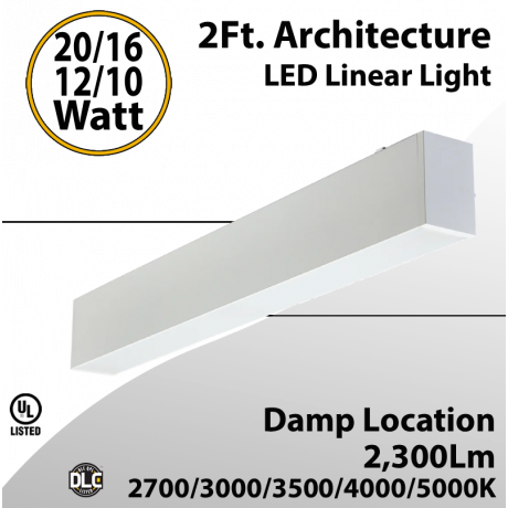 2FT Architecture 20 16 12 10W 5CCT Selectable LED Linear Light (LED)