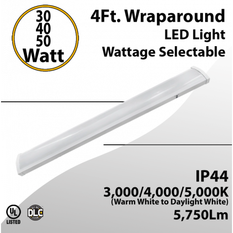 LED Linear Wraparound 4Ft 30/40/50W 3CCT adjustable, 5750lm (LED)