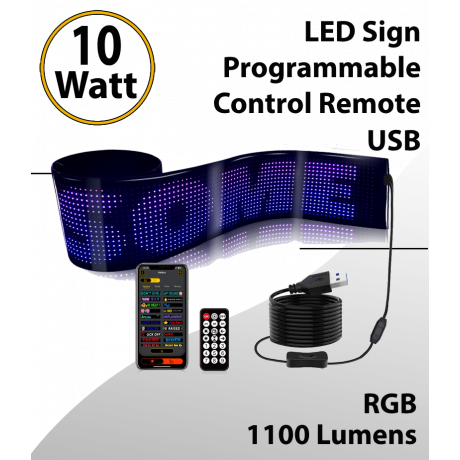 Programmable Led Light Sign Full Color 35inch x 8inch