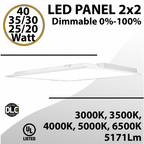 LED Panel Light 2x2 20-40W 5171Lm
