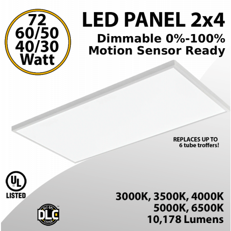 LED Panel Light 2x4 30-72W 10178Lm