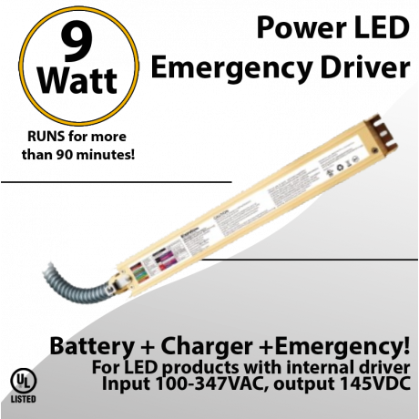 LED External Emergency Driver 9 Watt Field Installable UL 100-347VAC (LED)