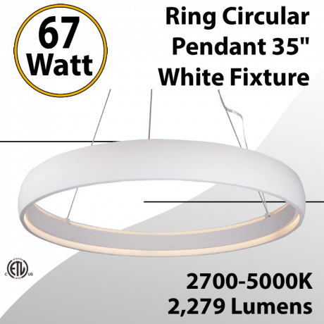 Ring Circular Pendant White 35"