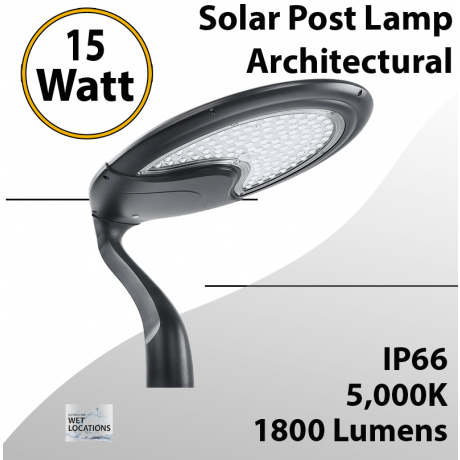 Solar Post Top Lamp Architectural 36Ah Battery 1800Lm
