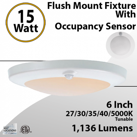 Stair Lights Fixture with Occupancy Sensor 27/30/35/40/5000K 15W 1135Lm