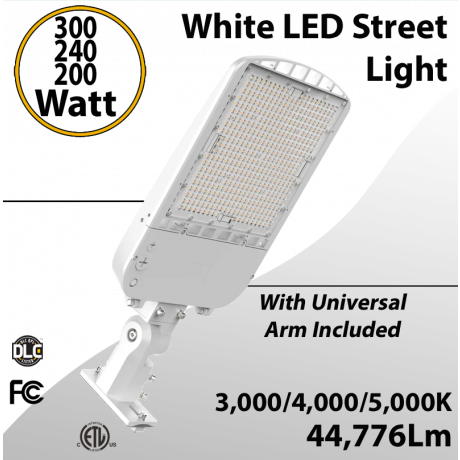 White LED Street Light 300/240/200W