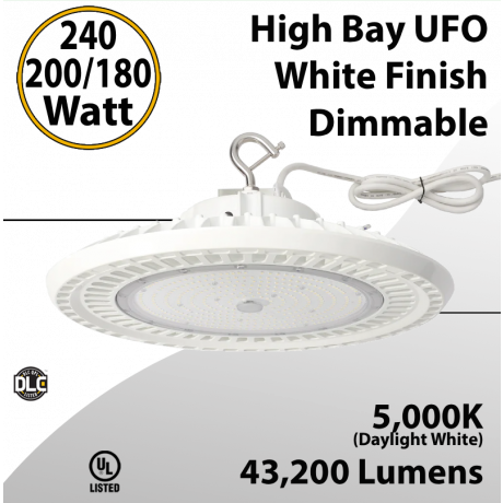 UFO LED Light 240/200/180W White Dimmable