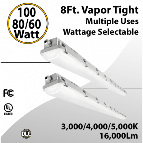 LED Vapor Tight Fixture 100W 80W 60W Plastic