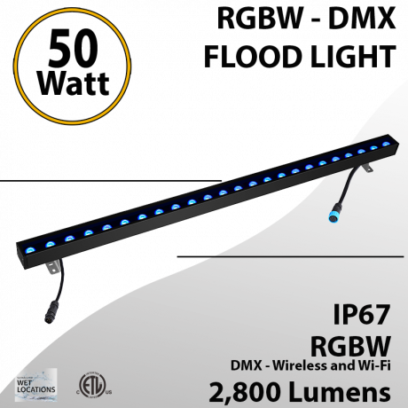 Wall Washer Light 50W RGBW 2800 lumens white IP67