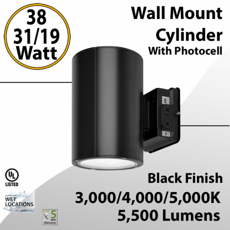 LED Wall Mount Cylinder Light 19/31/38W