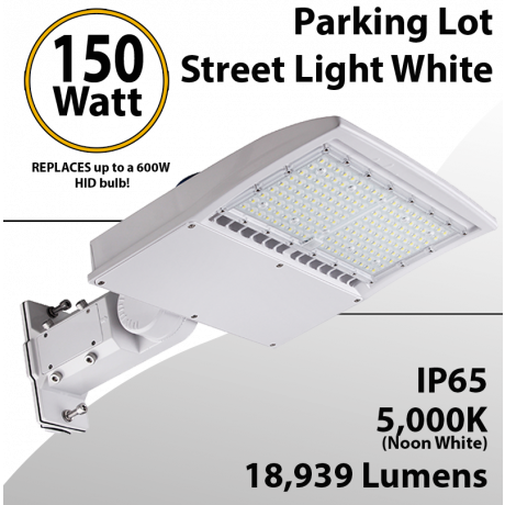300W LED Shoebox Street Light fixture 39090Lm 5000K UL IP65 DLC White