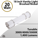 Bathroom Vanity Light for Mirror Nickel 18" 30/40/5000K 20W 1400Lm