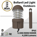 Bollard Led Light Outdoors Steel Curve 14/19/24W Selectable 4200Lm 3CCT