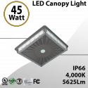 Dark Bronze LED Parking Garage Canopy Light 4000K 45W