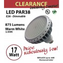 17 Watt LED PAR 38 Design Energy Efficient Indoor Replacement Bulb 100 dimmable
