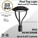 Post-Top Garden Light 20/30/40/60W 30K/40K/50K photocell