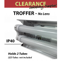 Shoplight open fixture, no lens for 2  4FT LED tubes