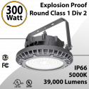 LED Explosion Proof Light Round Class 1 Div 2 300W 39000Lm