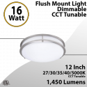 Energy Efficient Ceiling Light 27-5000K 16W 1450Lm 12'' Nickel Interior Lighting