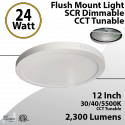 Flush Mount Light 30/40/5000K 24W 2300Lm Damp Location