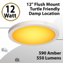 Turtle Safe 12 Inch Flush Mount Fixture - 12W - Damp Location