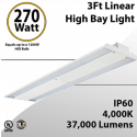 LED High Bay Light 270W 3Ft.  37000 Lumens, 4000K, UL DLC Certified 