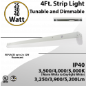 Tunable LED Linear Strip Dimmable - Wattage & CCT adjustable, 5200lm max output