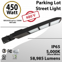480V LED Parking Lot Light Street Light 450W 58985Lm 5000K