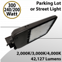 LED Street Light Tunable 300/240/200W 42127Lm 3 CCT UL IP66 DLC