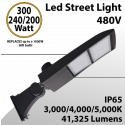 LED Street Light 300W 240W 200W 41325Lm 30K 40K 5000K 480V 