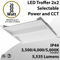 LED Troffer 2x2 Power and CCT selectable ETL DLC