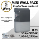 LED Wall Pack light 12/25W 3275Lm CCT Tunable W/Photocell Frosted Lens