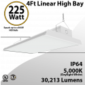 Led Warehouse Lights 4Ft Linear Fixture 225W 30213Lm 5000K 100-277V
