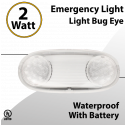 LED Emergency Light Bug Eye Waterproof 2W With Battery
