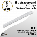 LED Linear Wraparound 4Ft 30/40/50W 3CCT adjustable, 5750lm