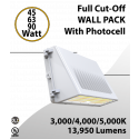 Led Wall Pack Full Cut-Off White Finish 45/63/90W 3000K/4000K/5000K w/Photocell