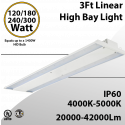 LED High Bay Light 3Ft. 120W to 300W 42000 Lm 4000K 5000K Sensor Ready