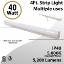LED Strip Light 3Ft 25W 3334 Lumen Frosted Lens 0-10V Dimmable