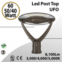 Led Post Top UFO 60/50/40 Watt Tunable 3/4/5K Tunable 8100Lm