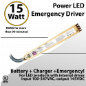 LED External Emergency Driver 15 Watt Field Installable UL 100-347VAC