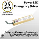 LED External Emergency Driver 25 Watt Field Installable UL 100-347VAC