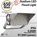 LED Stadium Lights 650W 97500 lumens IP66 ETL DLC 277-480V
